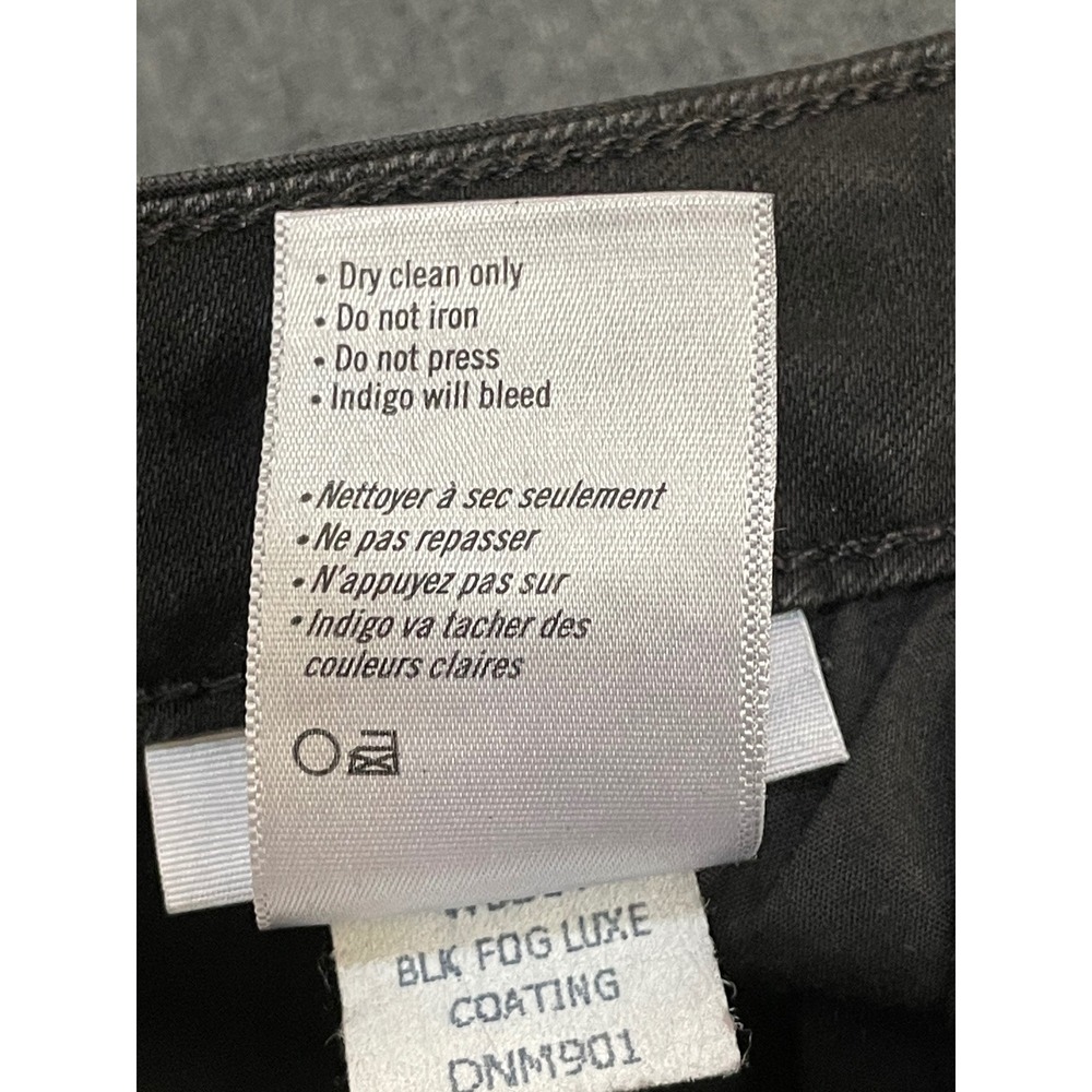 Paige Hoxton Ankle Black Fog Luxe Coating Coated Skinny Jeans Womens 32 Made USA - Picture 6 of 13
